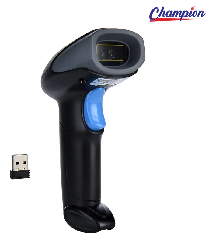 Champion E780 laser wireless barcode scanner with its USB receiver